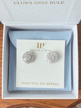 Sterling Silver CZ Jacket Stud Earrings